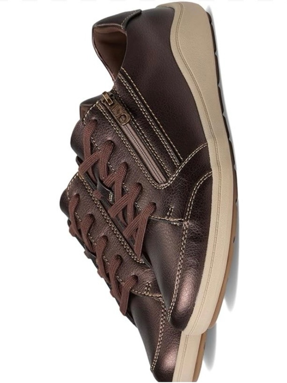 Clarks Women Collection Bryianna Bayla trainers in Bronze Metallic Leather - Picture 2 of 9